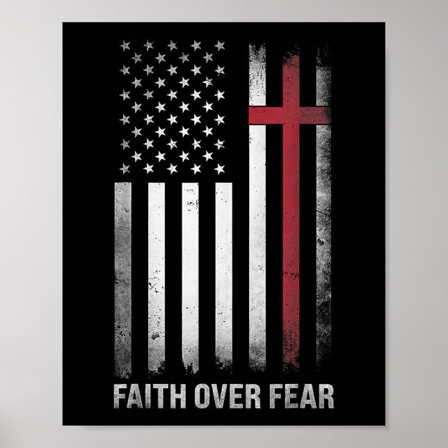 Christliche US-amerikanische Flagge Amerikas - Chr Poster (Vorne)