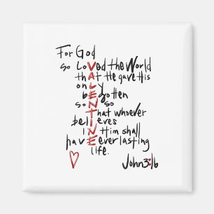 Christliche Valentine John 3_16 für Gott so liebte Magnet