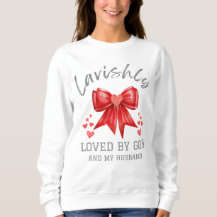 Christliche Valentine LAVISHLY LOVED Coquette Bow Sweatshirt