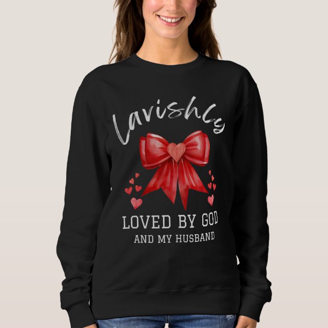 Christliche Valentine LAVISHLY LOVED Coquette Bow Sweatshirt (Vorderseite)