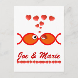 Christliche Valentinsymbole - Orange v1 Feiertagspostkarte