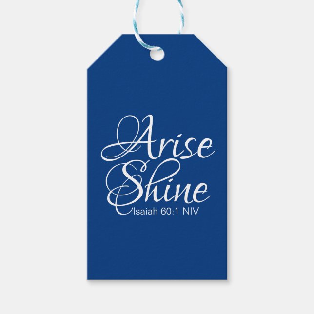 Christliche Verse Blauer Anfall und Shine Geschenkanhänger (Vorderseite)