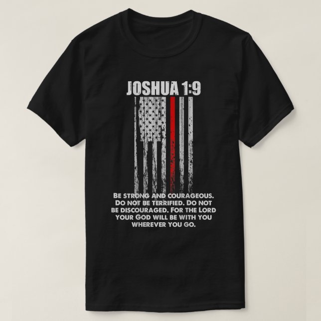 Christliche Verse der Feuerwehrbibel der dünnen ro T-Shirt (Design vorne)