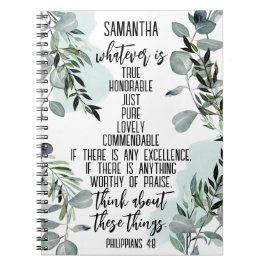 Christliche Verse Philippinen 4 8 Eukalyptus Notizblock