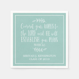 Christliche Verse Typografie Aquamariner Abschluss Serviette