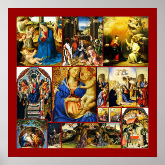 Christliche Vintage Geburt Poster