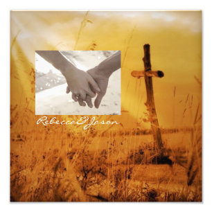 Christliche Vintage Langlaufhochzeit Fotodruck