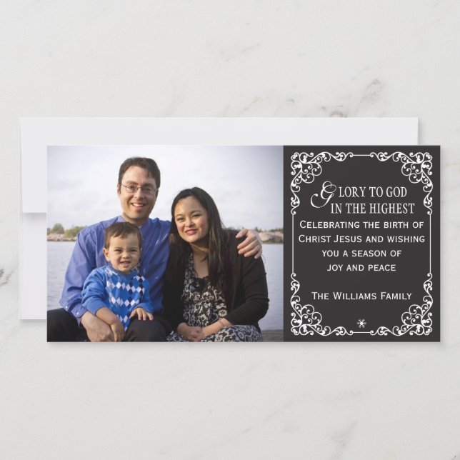 Christliche Vintage Tafel-WeihnachtsFoto-Karten Feiertagskarte (Vorderseite)