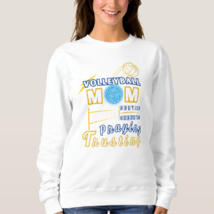 Christliche Volleyball-Mama vorne hinten Sweatshirt