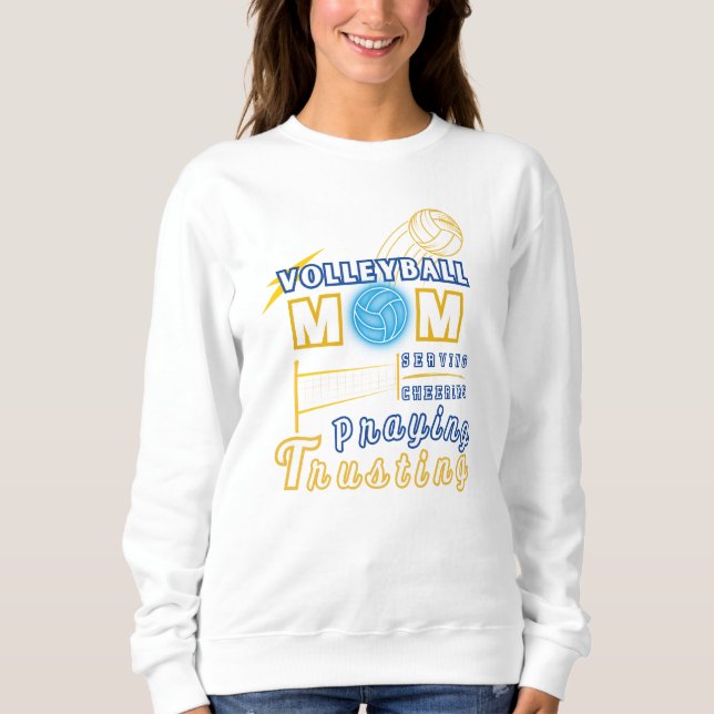 Christliche Volleyball-Mama vorne hinten Sweatshirt (Vorderseite)