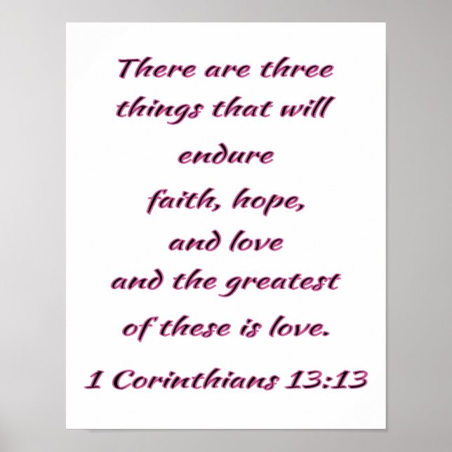 Christliche Wall Art Faith, Hope and Liebe Poster (Vorne)