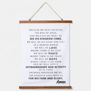 Christliche Wandtypografie Wandteppich Mit Holzrahmen