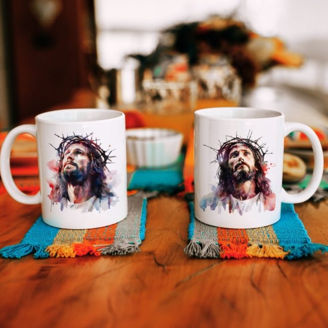 Christliche Wasserfarbe Jesus Christus Kaffeetasse (Von Creator hochgeladen)