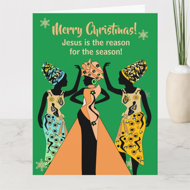 Christliche Weihnachten auf afrikanischer amerikan Karte (Vorderseite)
