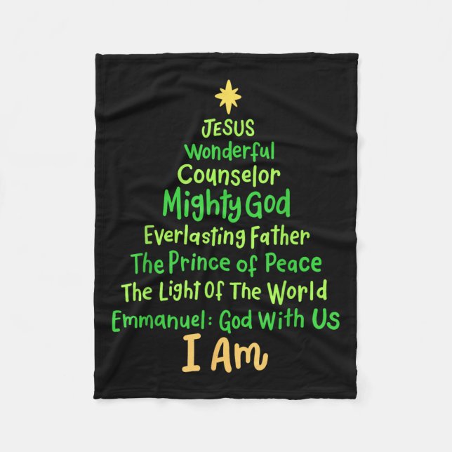 Christliche Weihnachten Jesus Bibel Namen Weihnach Fleecedecke (Vorderseite)