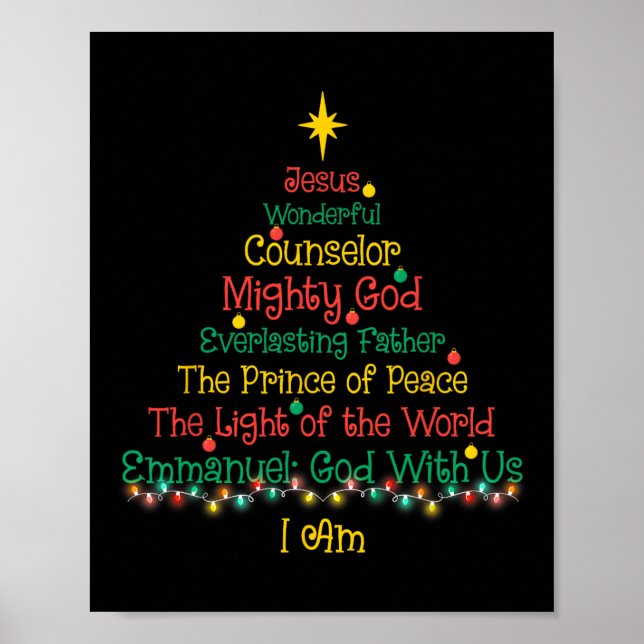 Christliche Weihnachten Jesus Bibel Namen Weihnach Poster (Vorne)