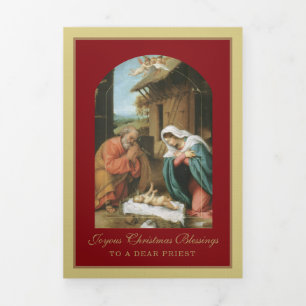 Christliche Weihnachten Jesus Jungfrau Mary St Jos Dreifach Gefaltete Urlaubskarte