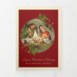 Christliche Weihnachten Jesus Jungfrau Mary St Jos Dreifach Gefaltete Urlaubskarte