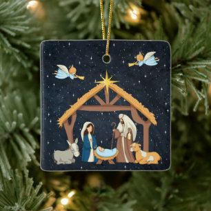 Christliche Weihnachten Keramikornament