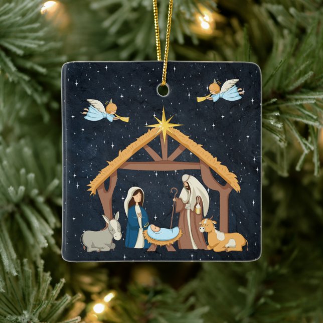 Christliche Weihnachten Keramikornament (Baum)