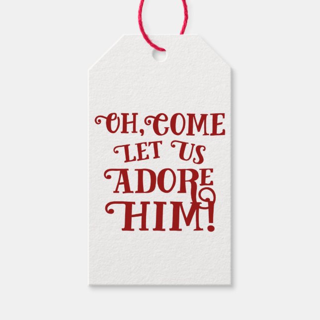 Christliche Weihnachten Ließ uns Adore Ihm Geschenkanhänger (Vorderseite)