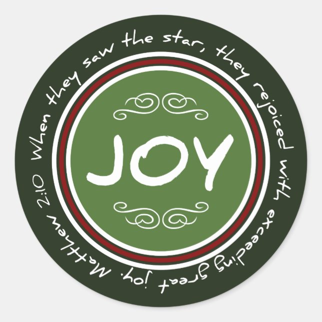 Christliche Weihnachts-Joy Bible Verse Stickers (Vorderseite)