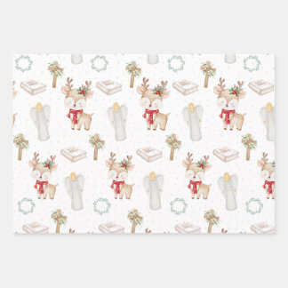 Christliche Weihnachts-Rentier-Geschenkpapierbögen Geschenkpapier Set