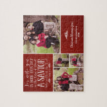 Christliche Weihnachtscollage Luke 2 Foto Rot