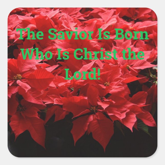 Christliche Weihnachtsfeier ist Geboren Quadratischer Aufkleber (Vorderseite)