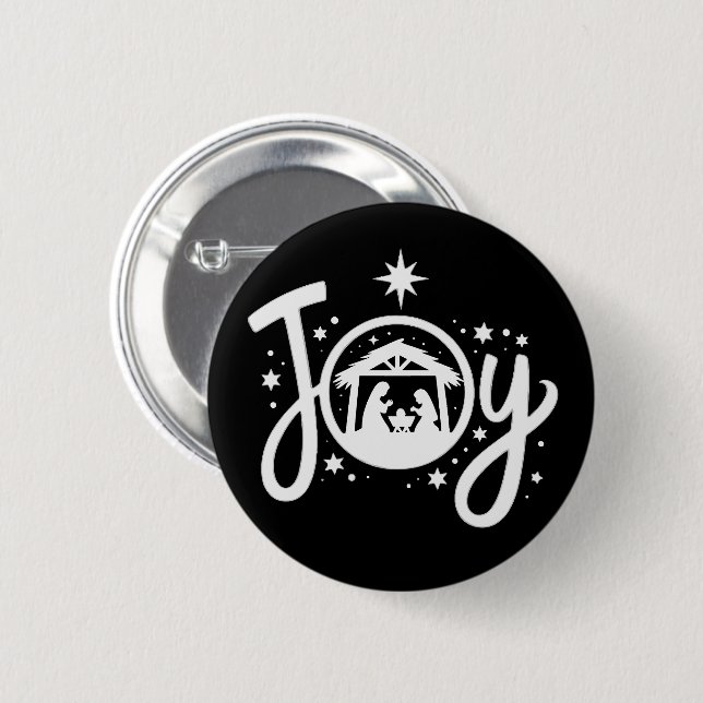 Christliche Weihnachtsfreude Jesus Weihnachtskripp Button (Vorne & Hinten)