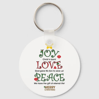 Christliche Weihnachtsfreude Liebe und Frieden Schlüsselanhänger