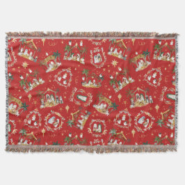 Christliche Weihnachtsgebirgskrippe Rot Decke