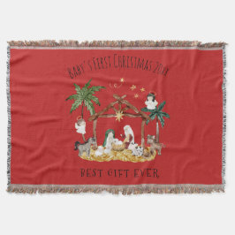 Christliche Weihnachtsgebirgskrippe Rot Decke