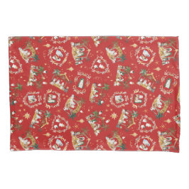 Christliche Weihnachtsgebirgskrippe Rot Kissenbezug