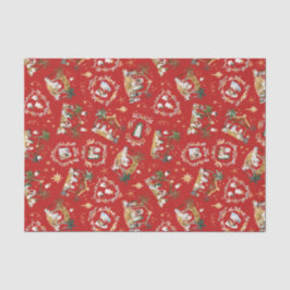 Christliche Weihnachtsgebirgskrippe Rot Seidenpapier