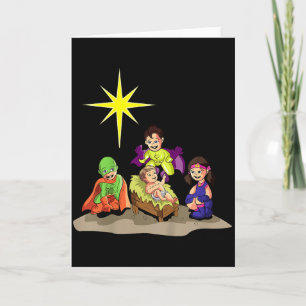 Christliche Weihnachtsgeburt Jesu Krippen Sup Karte