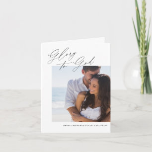 Christliche Weihnachtskalligraphie-Fotokarte Einladung