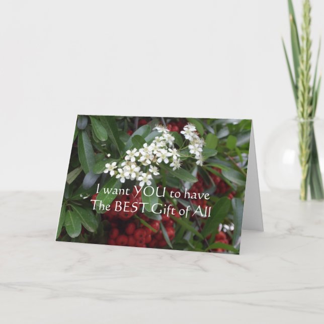 Christliche Weihnachtskarte mit Evangelium Feiertagskarte (Vorderseite)