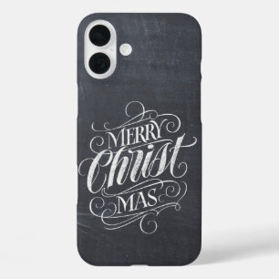 Christliche Weihnachtskhalkboard Calligraphie C iPhone 16 Plus Hülle