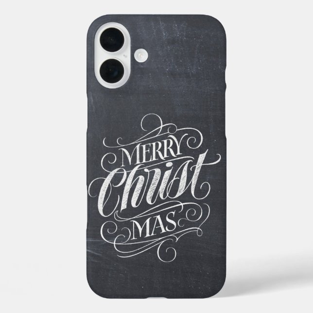 Christliche Weihnachtskhalkboard Calligraphie C Case-Mate iPhone Hülle (Rückseite)