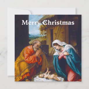 Christliche Weihnachtskrippe Feiertagskarte