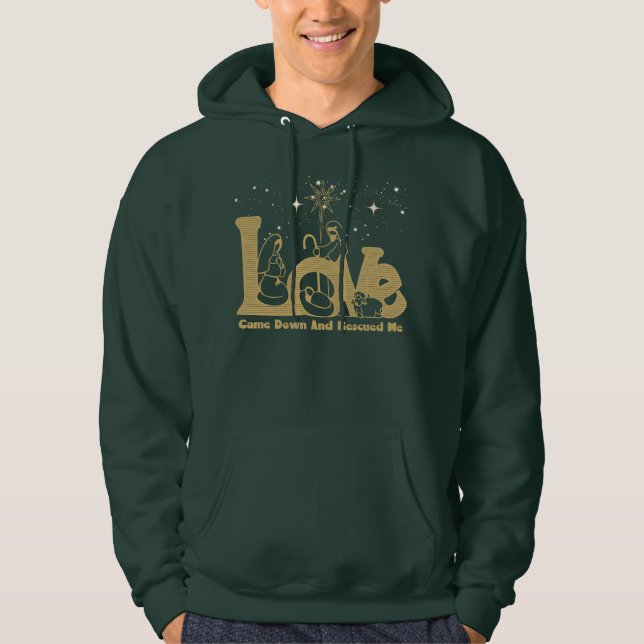 Christliche Weihnachtskrippe Hoodie (Vorderseite)