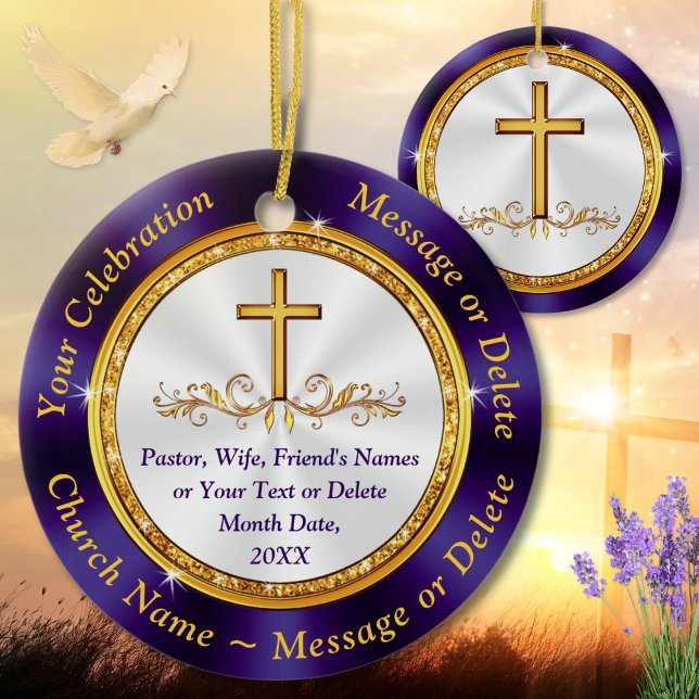 Christliche Weihnachtsschmuck BULK oder kaufen Sie (Personalized Christian Christmas Ornaments. Pastor Appreciation Gifts. Pastor Anniversary Ornament.)