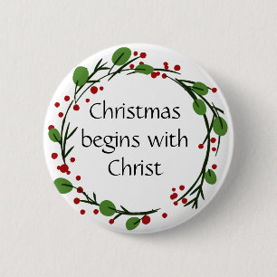 Christliche Weihnachtsschrift Button