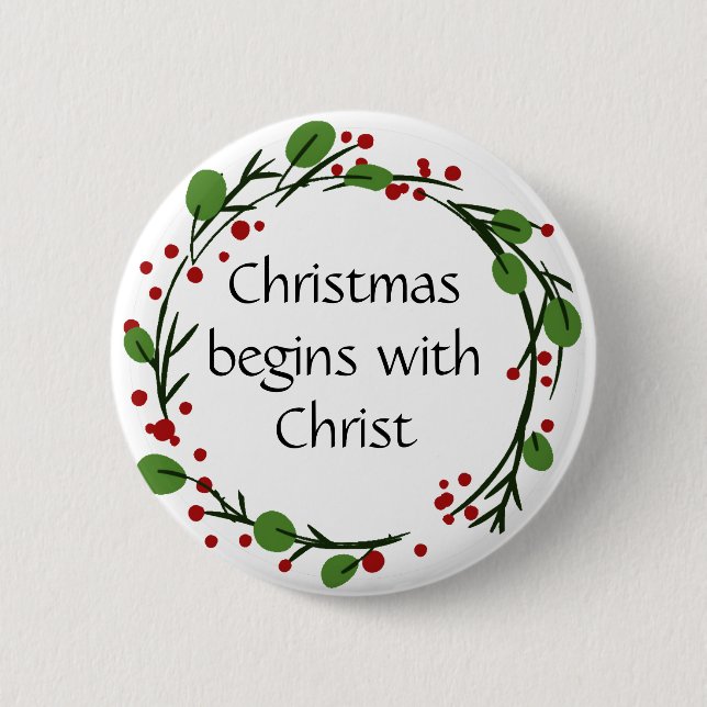 Christliche Weihnachtsschrift Button (Vorderseite)