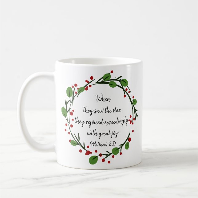 Christliche Weihnachtsschrift Kaffeetasse (Links)