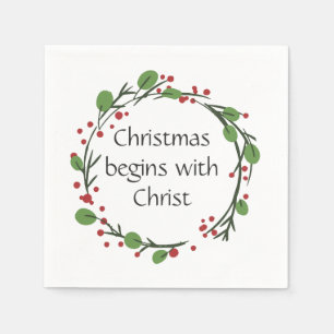 Christliche Weihnachtsschrift Serviette