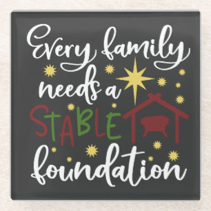 Christliche Weihnachtsstiftung Glasuntersetzer