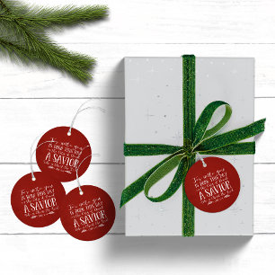 Christliche Weihnachtsvers-Typografie Ferien Geschenkanhänger
