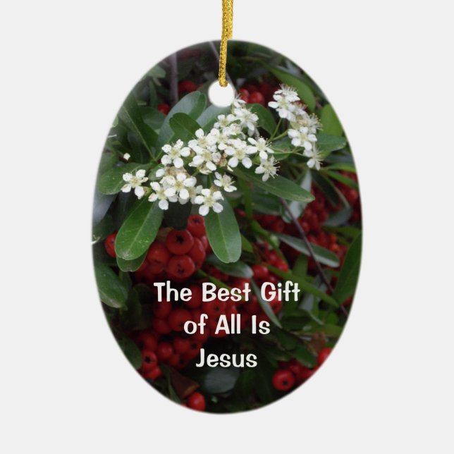 Christliche Weihnachtsverzierung - das beste Keramik Ornament (Vorne)